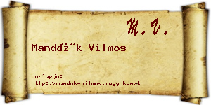 Mandák Vilmos névjegykártya